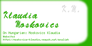 klaudia moskovics business card